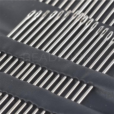 55Pcs Stainless Steel & Iron Yarn Needles PW-WG1A203-01-1
