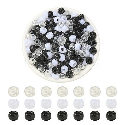 600Pcs 3 Colors Acrylic European Beads DIY-YW0006-78-1
