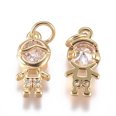 Brass Micro Pave Cubic Zirconia Pendants ZIRC-G168-51G-1