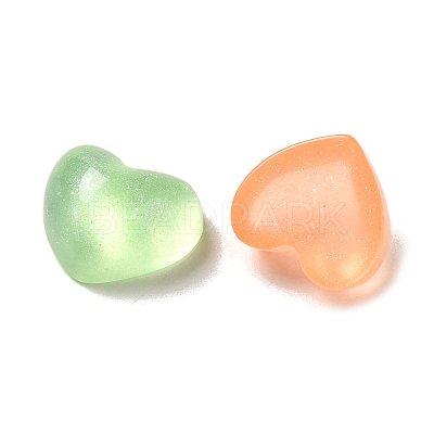 Transparent Resin Decoden Cabochons with Glitter Powder X-RESI-E053-08C-1