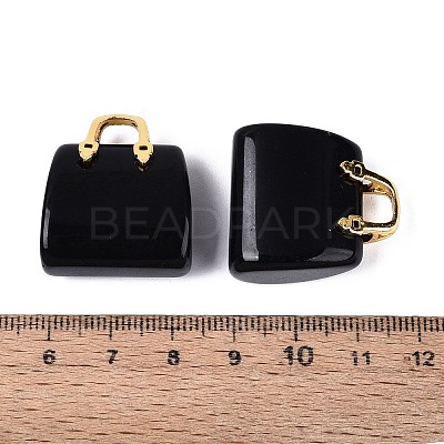 Natural Obsidian Pendants G-Q602-01G-01-1