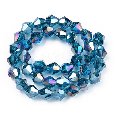 Electroplate Glass Beads Strands EGLA-Q118-8mm-B27-1