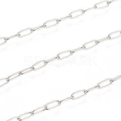 Tarnish Resistant 304 Stainless Steel Paperclip Chains CHS-F010-01B-P-1