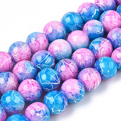 Drawbench Glass Round Beads GLAD-WH0001-01-01-1
