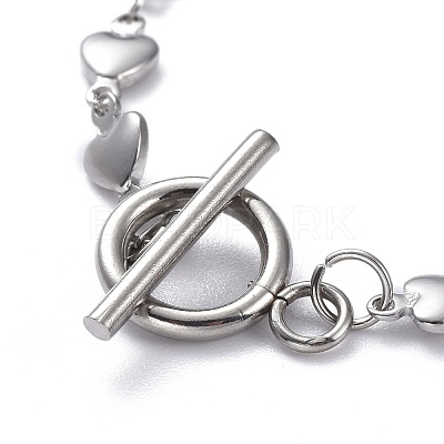 Tarnish Resistant 304 Stainless Steel Heart Link Chain Bracelets BJEW-JB05615-1
