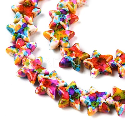 Spray Painted Synthetic Turquoise Beads Strands LS-UNKW-T001-11D-1
