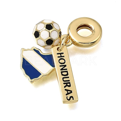 Football Theme Brass & Enamel European Dangle Charms KK-CBA8E93-01F-1