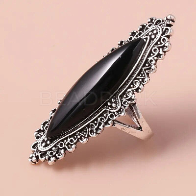 Horse Eye Alloy with Resin Finger Rings FS-WG13A66-02-1