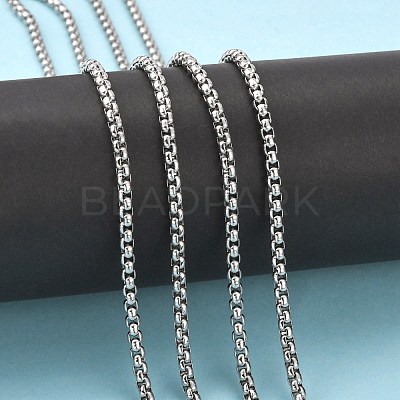 Tarnish Resistant 304 Stainless Steel Box Chains CHS-K001-37A-1