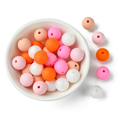 35Pcs Food Grade Eco-Friendly Silicone Focal Beads SIL-FS0001-22B-1