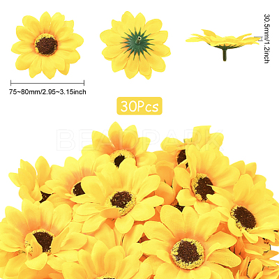 30Pcs Cloth Artificial Sunflower DIY-SP0005-97-1
