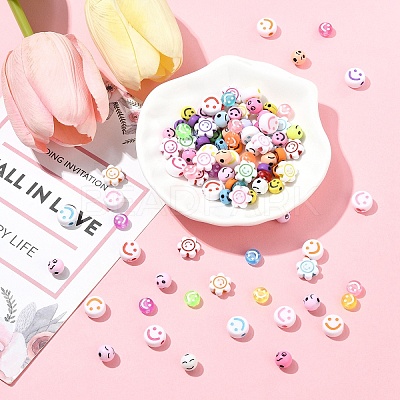 5 Styles Opaque & Transparent Craft Acrylic Beads MACR-YW0003-48A-1