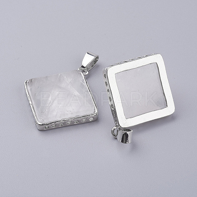 Natural Quartz Crystal Pendants G-E442-02W-1