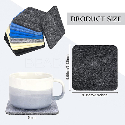 Square Wool Felt Cup Mat DIY-WH0308-14-1