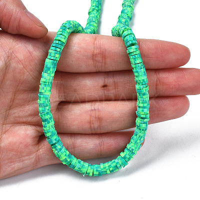 Handmade Polymer Clay Beads Strands CLAY-R089-6mm-167-1