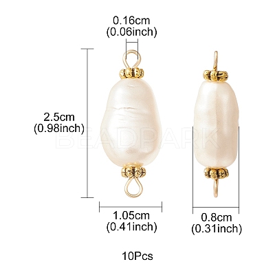 Acrylic Imitation Pearl Connector Charms PALLOY-YW0001-51-1