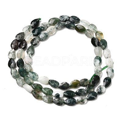 Natural Moss Agate Beads Strands G-B159-A09-1