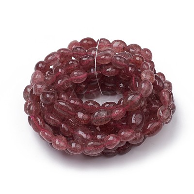 Natural Strawberry Quartz Stretch Beaded Bracelets BJEW-K213-C12-1