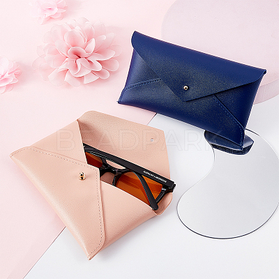 2Pcs 2 Colors PU Imitation Leather Envelope Glasses Bag FIND-GA0002-73-1