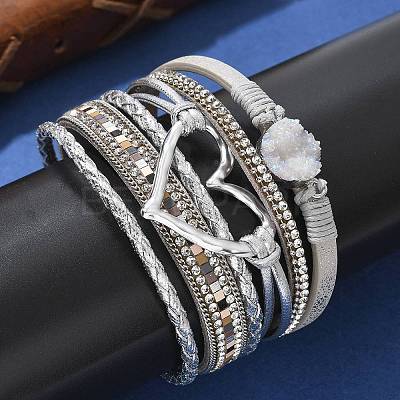 Imitation Leather Multi-Starnd Bracelets BOHO-PW0001-039M-1