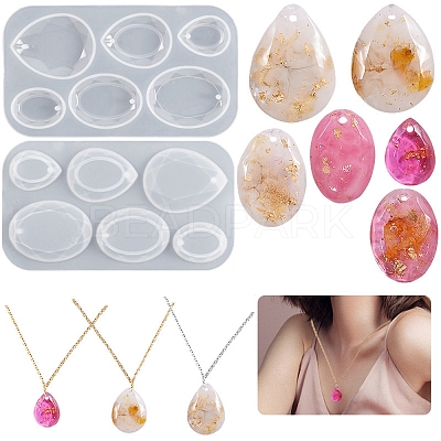 DIY Teardrop Pendant Silicone Molds DIY-G079-02-1
