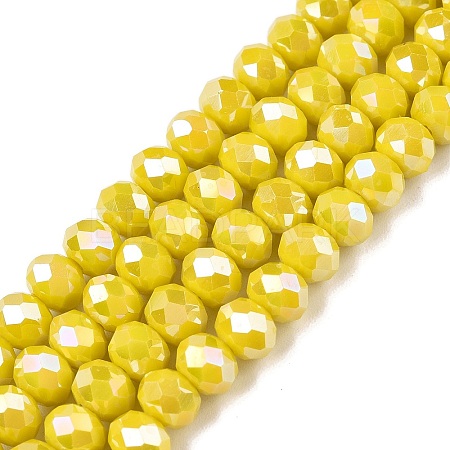 Electroplate Glass Beads Strands EGLA-A044-P6mm-B04-1