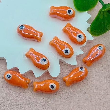 Handmade Porcelain Beads PORC-WH0019-02H-1