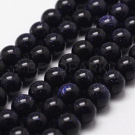 Blue Goldstone Beads Strands G-D840-81-10mm-1