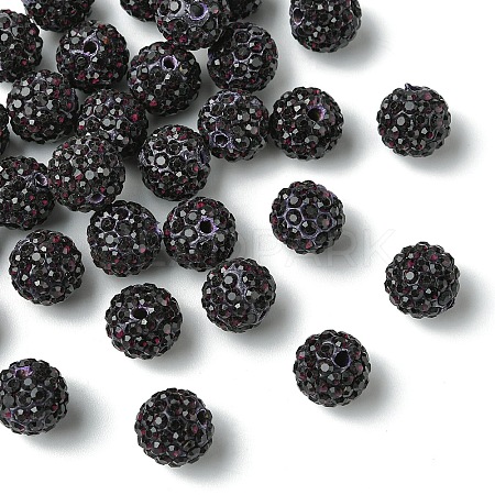 30Pcs Pave Disco Ball Beads RB-YW0001-14J-1