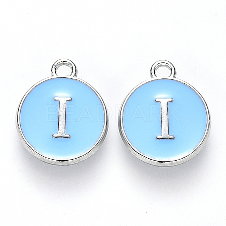 Platinum Plated Alloy Enamel Charms ENAM-S118-04I-P-1