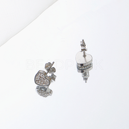 Non-Tarnish Stainless Steel Heart Stud Earrings for Women IO4754-4-1