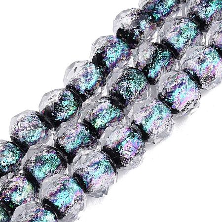 Handmade Foil Glass Lampwork Beads Strands DICH-T023-02B-1