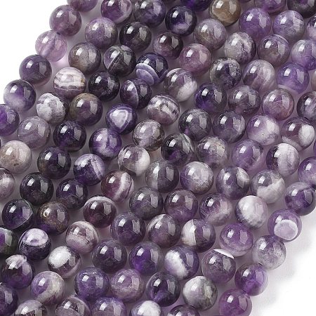 Natural Amethyst Beads Strands X-G-M445-8MM-01E-1