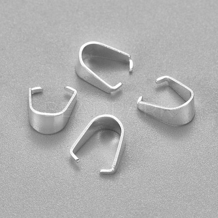 201 Stainless Steel Snap on Bails X-STAS-H436-10S-1