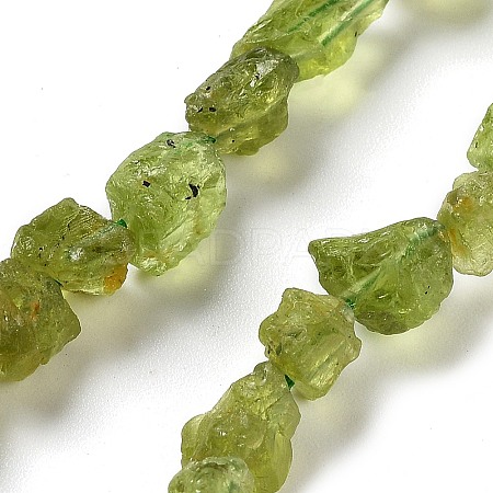 Raw Rough Natural Peridot Beads Strands G-P528-B05-01-1