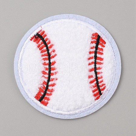 Sports Ball Theme Computerized Towel Fabric Embroidery Iron on Cloth Patches LS-PATC-WH0007-23B-1