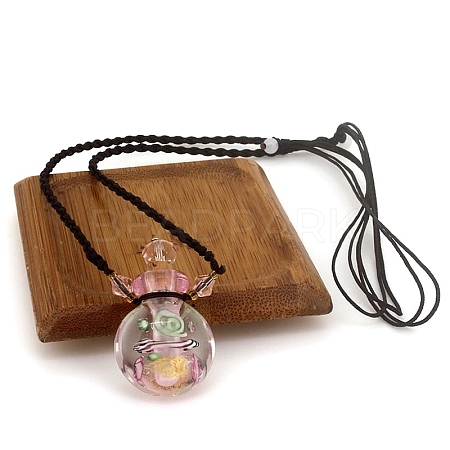 Lampwork Perfume Bottle Necklace with Ropes PW-WG66705-08-1