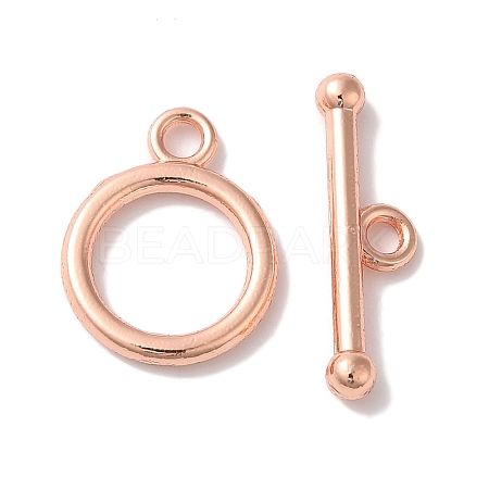 Rack Plating Brass Toggle Clasps KK-A225-06RG-1