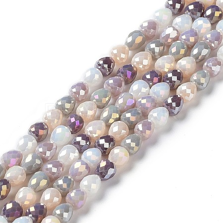 Electroplated Glass Beads Strands GLAA-B013-01A-1