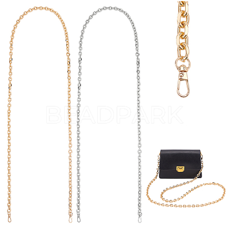 WADORN 2Pcs 2 Colors Iron O-Shaped Cable Chain Bag Straps FIND-WR0008-84-1