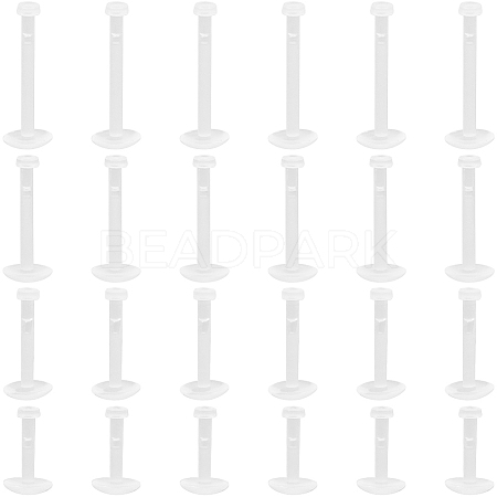 4 Styles Acrylic Threaded Flatback Earrings EJEW-SP0001-05-1