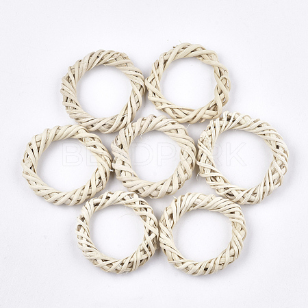 Handmade Reed Cane/Rattan Woven Linking Rings X-WOVE-T006-003B-1
