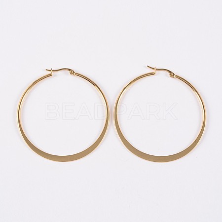 304 Stainless Steel Hoop Earrings EJEW-P040-20-B-1