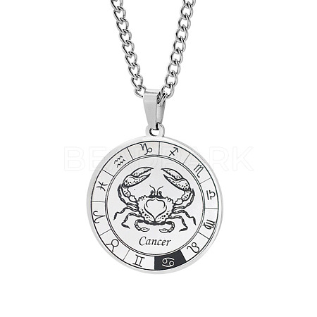 Non-Tarnish Unisex 201 Stainless Steel Constellation Pendant Necklaces NJEW-T011-LA721-4-1