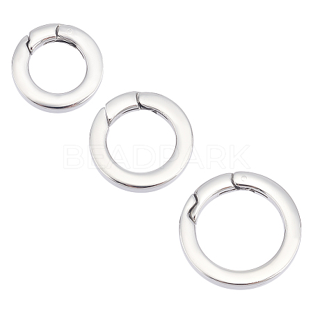 Unicraftale 3Pcs 3 Styles 304 Stainless Steel Spring Gate Rings STAS-UN0040-92-1