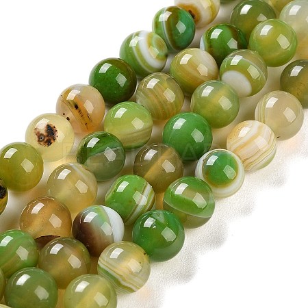 Natural Striped Agate/Banded Agate Beads Strands G-Z060-A01-C02-1