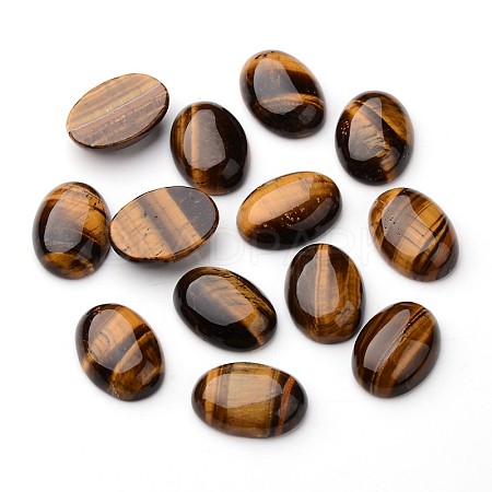 Natural Tiger Eye Oval Cabochons X-G-L394-06-25x18mm-1