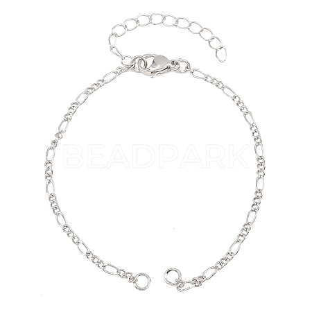 Brass Figaro Chain Bracelet Making KK-CBADBBF-06P-1