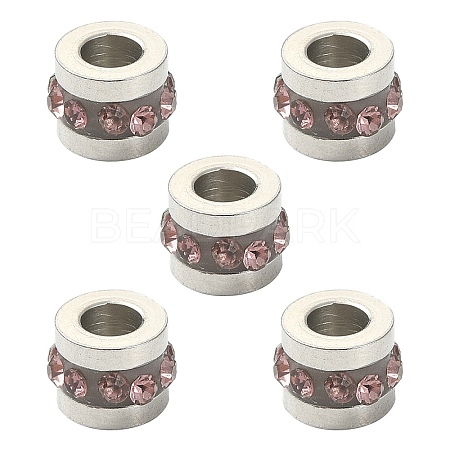 201 Stainless Steel Polymer Clay Rhinestone Inlaid Beads RB-YW0001-11H-1