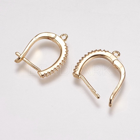 Brass Micro Pave Cubic Zirconia Earring Findings ZIRC-E143-48G-1